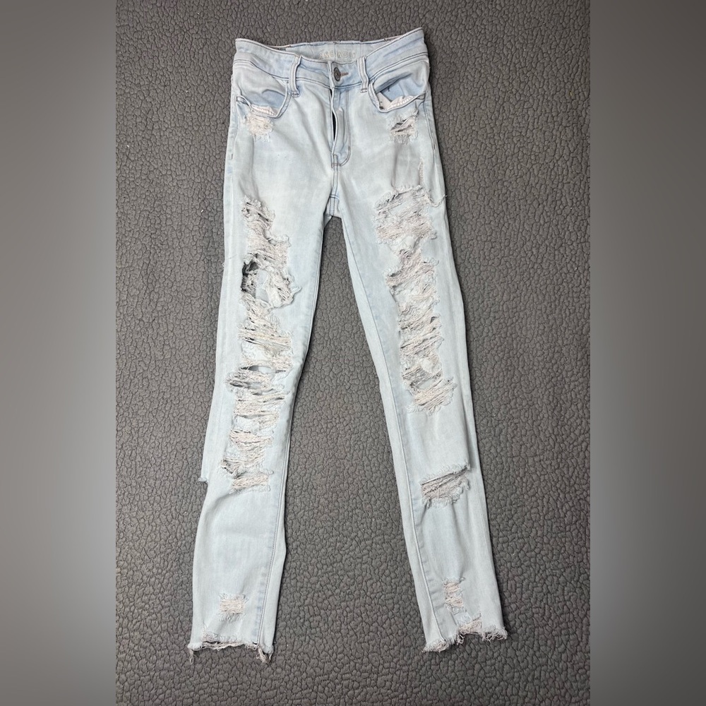 American Eagle Jeggings Distressed Jeans Girls Size 6 Regular